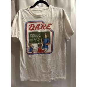 D.A.R.E. To Keep Kids Off Drugs Graphic Tee Size M White Cotton